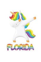 florida: florida 6x9 Journal Notebook Dabbing Unicorn Rainbow