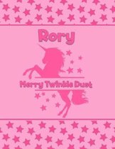 Rory Merry Twinkle Dust: Personalized Draw & Write Book with Her Unicorn Name - Word/Vocabulary List Included for Story Writing