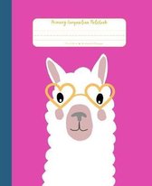 Primary Composition Notebook: Bright Pink Llama - For kids who are learning how to write - Dotted midline helps guide writing practice - For prescho