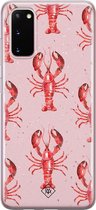 Samsung S20 hoesje siliconen - Lobster all the way | Samsung Galaxy S20 case | geel | TPU backcover transparant