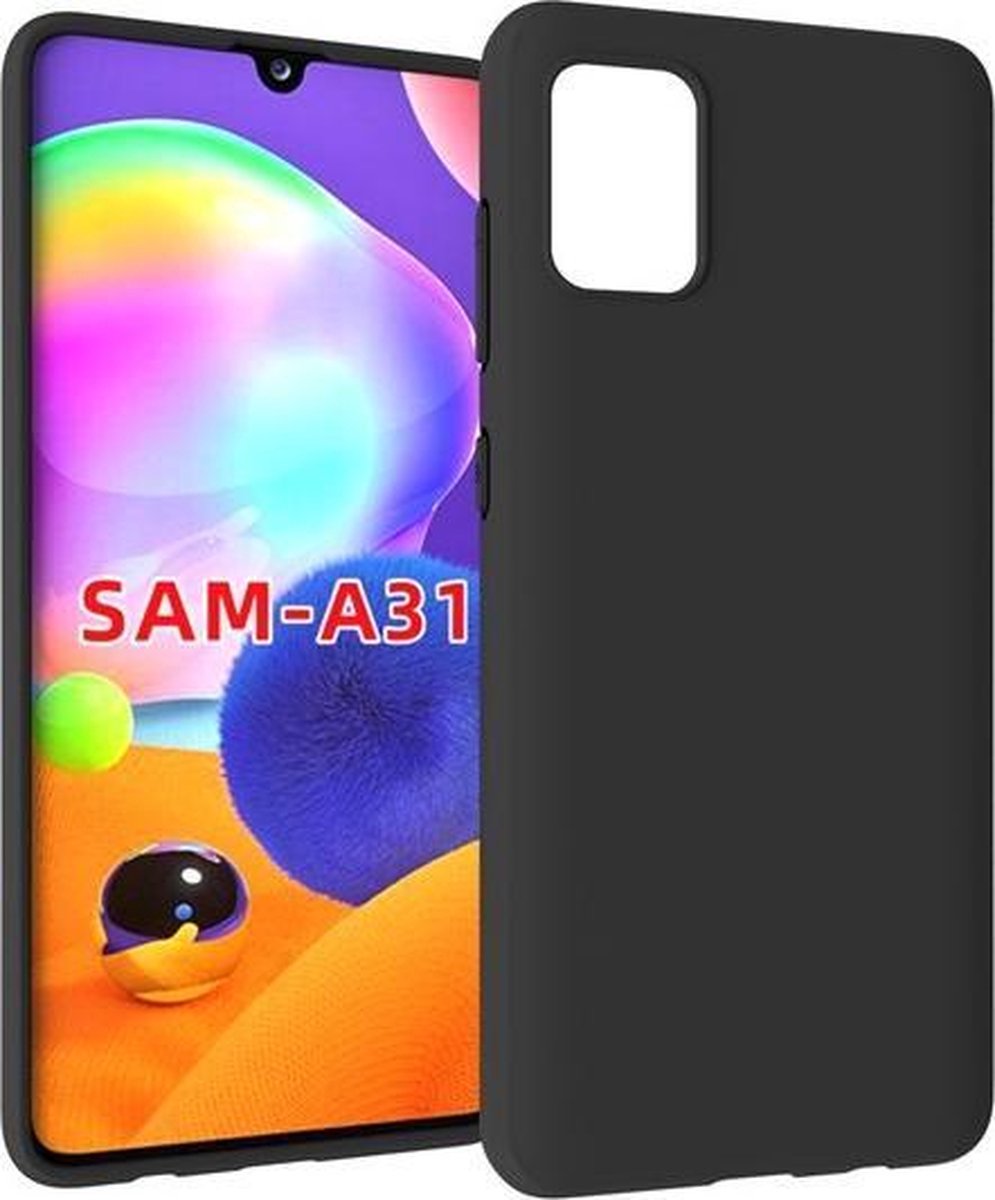 Geschikt voor Samsung A31 Hoesje - A31 Hoesje - Zwart Silicone Case