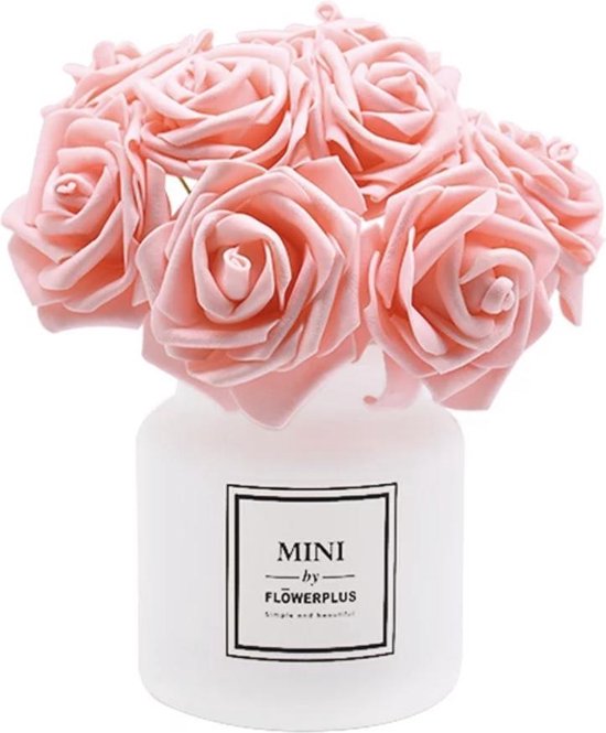 heerser kwaadheid de vrije loop geven Ga trouwen roze decoratie kunststof roos | bol.com
