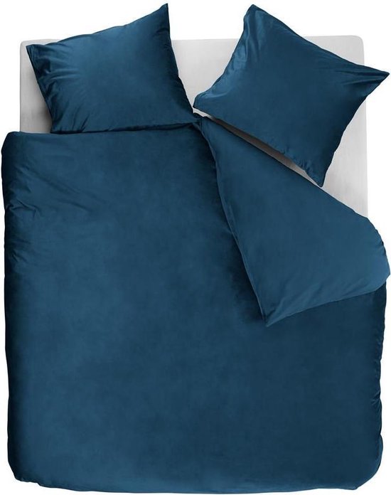 Heerlijk Zachte Velours Lits-jumeaux Dekbedovertrek Blauw | 240x200/220 | Hoogwaardige Kwaliteit | Ademend En Comfortabel