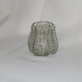 Waxinelichthouder heel lichtgroen glas, 10 x Ø 10 cm
