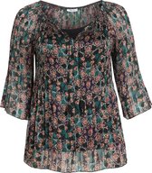 Paprika Dames Plisséblouse met bloemenprint - Outdoorblouse - Maat 54