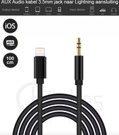 Aux Kabel Auto iPhone - Duo-Pack Iphone Aux-kabel auto - iPhone Lightning 3.5 mm - Jack audio aansluiting - (Wit en Zwart)