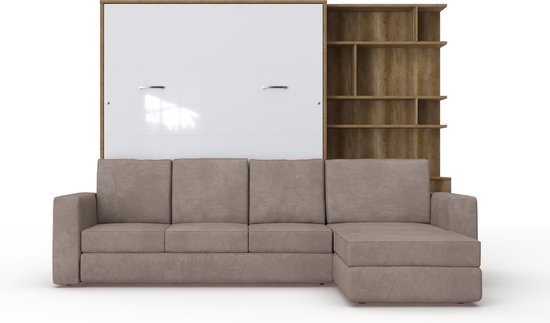 INVENTO SOFA MAX Verticaal Vouwbed Inclusief Bank - Opklapbed - Bedkast - Country Eik/... |