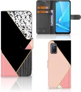 GSM Hoesje OPPO A72 | OPPO A52 Bookcase Black Pink Shapes
