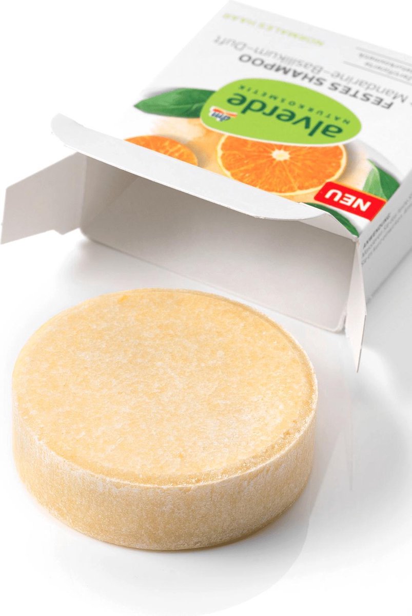 Alverde NATURKOSMETIK Solid Shampoo Bar met een geur van mandarijn en basilicum - Haarzeep (60 g )