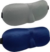 3D Slaapmaskers Donker Blauw & Grijs - Thuis - Slaapmasker - Verduisterend - Onderweg - Vliegtuig - Festival - Slaapcomfort - oDaani