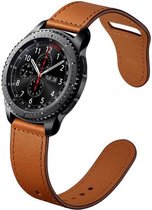 Smartwatch bandje - Geschikt voor Samsung Galaxy Watch 4 Classic, Watch 3 41mm, Active 2, 20mm horlogebandje - PU leer - Fungus - Druksluiting - Bruin