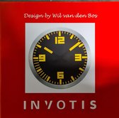 Wandklok Invotis - Retro Look Analoog Gele Wijzers - RVS Rand