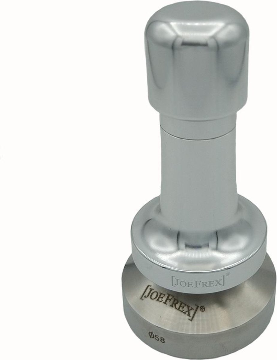 JoeFrex Koffie Tamper Technic Zilver druk instelbaar tot 20kg - 58mm