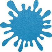 Splash vilt onderzetters  - Lichtblauw - 6 stuks - ø  10,5 cm - Tafeldecoratie - Glas onderzetter - Cadeau - Woondecoratie - Woonkamer - Vlek - Tafelbescherming - Onderzetters Voor