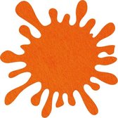 Splash vilt onderzetters  - Oranje - 6 stuks - ø 10,5 cm - Tafeldecoratie - Glas onderzetter - Cadeau - Woondecoratie - Woonkamer - Tafelbescherming - Onderzetters Voor Glazen - Vl