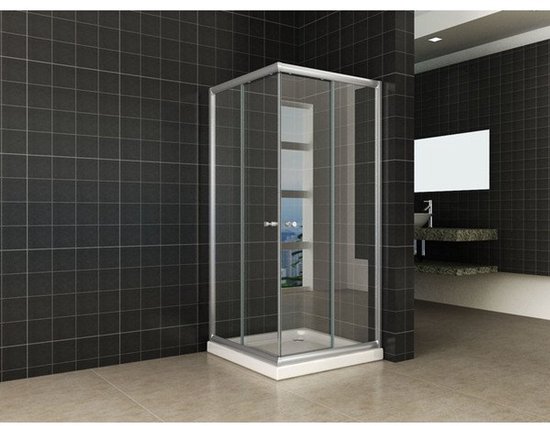 Entrée d'angle Wiesbaden Eco 5mm 900x900x1900 verre transparent