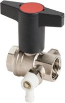 Komfort kogelkraan messing m. aftapper 1bi DN25