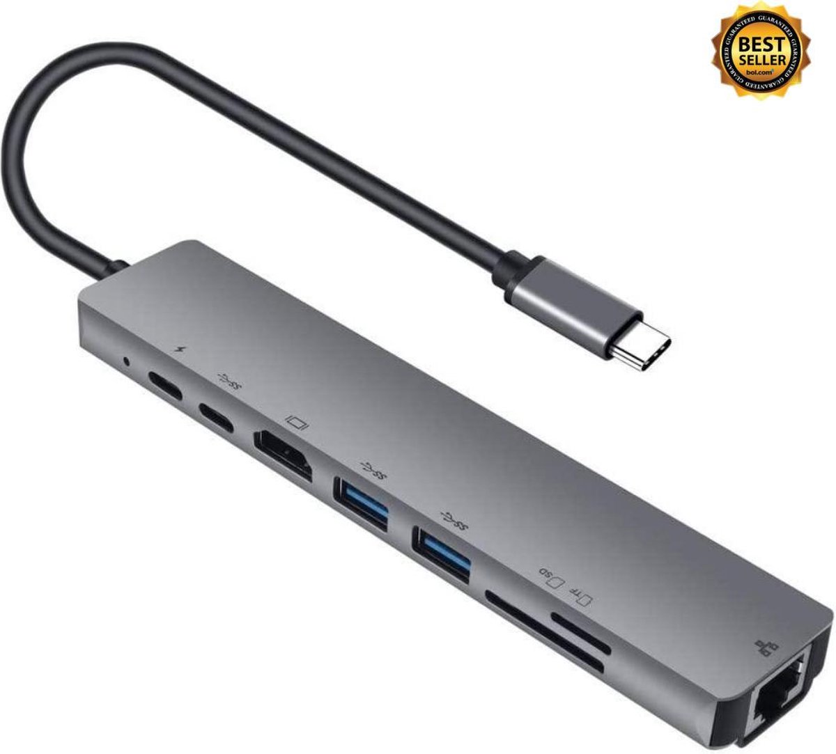 8in1 USBC Hub USBC adapter USB 3.0 Geschikt Voor