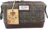 British Bag Company Harris Tweed Carloway Leather Washbag (Toilettas)