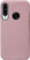 ADEL Tarwe Stro TPU Back Cover Softcase Hoesje Geschikt voor Huawei P30 Lite - Duurzaam afbreekbaar Milieuvriendelijk Roze