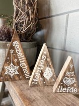 Creaties van Hier - kerstmis - Set van 3 kerstboompjes - 15/20/25 cm - hout