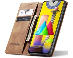 Hoesje geschikt voor Samsung Galaxy M31 - Book Case Leer Slimline Bruin