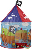 relaxdays piraten speeltent voor jongens - kindertent - piratentent met vlag - speelhuis