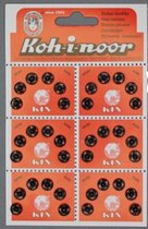 Koh-i-noor roestvrijstalen zwarte drukknopen No0 - 6 mm - zwart - aannaaibare drukkers - 36 stuks op kaart