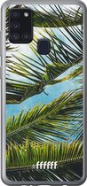 Samsung Galaxy A21s Hoesje Transparant TPU Case - Palms #ffffff