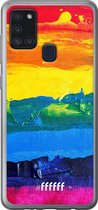 Samsung Galaxy A21s Hoesje Transparant TPU Case - Rainbow Canvas #ffffff