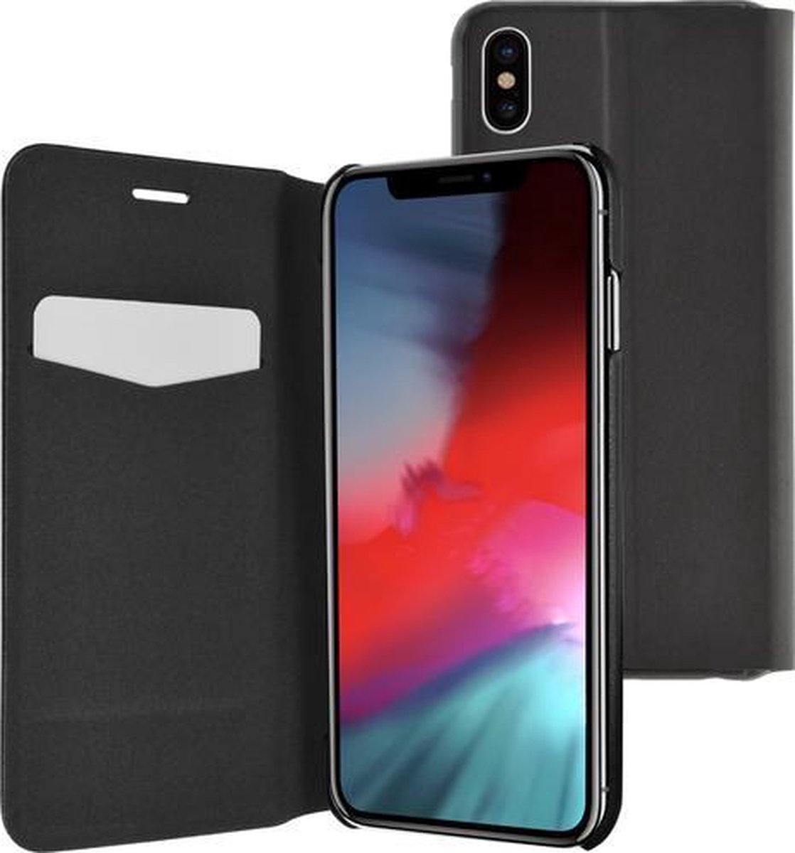 MH by Azuri booklet ultra thin with stand funciton - zwart - voor iPhone Xs Max