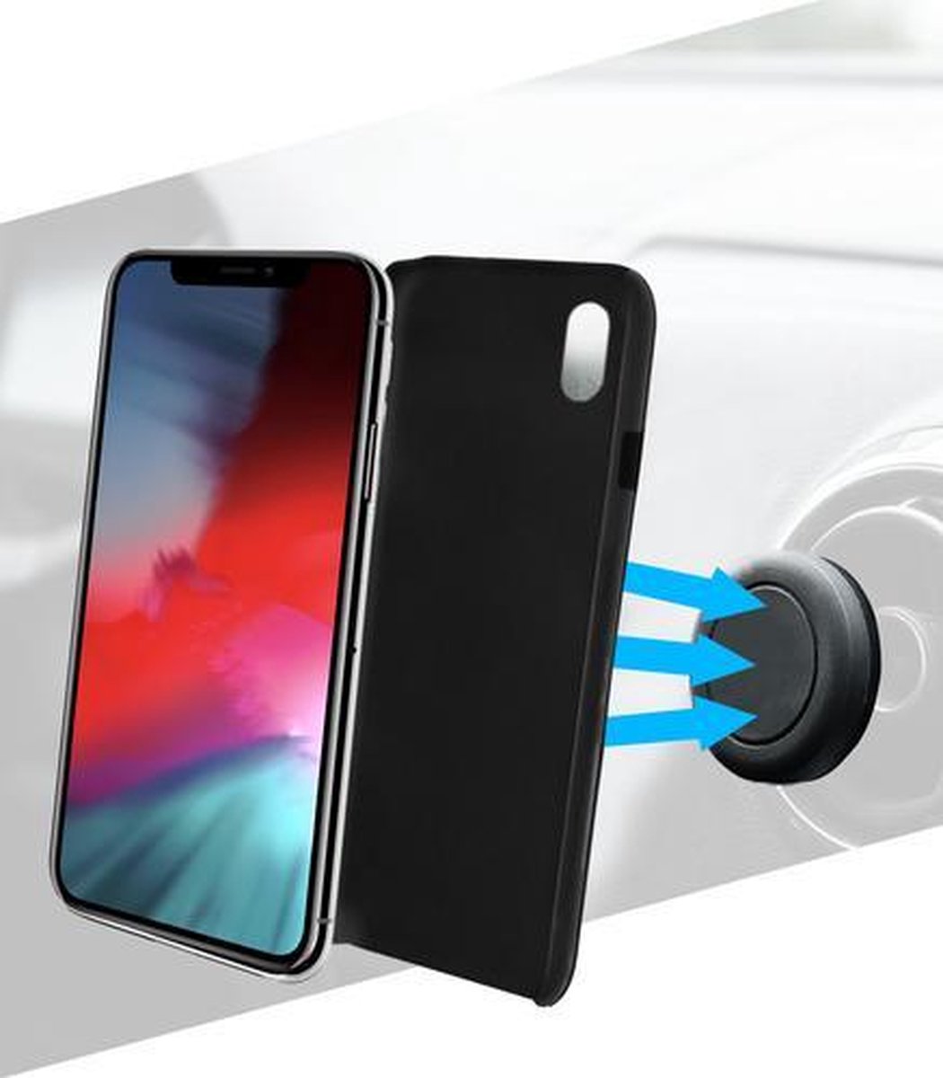 MH by Azuri magnetic backcover & air vent car holder - zwart - iPhone Xs Max