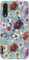 Casetastic Samsung Galaxy A50 (2019) Hoesje - Softcover Hoesje met Design - Flowers Soft Blue Print