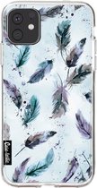 Casetastic Apple iPhone 11 Hoesje - Softcover Hoesje met Design - Feathers Blue Print
