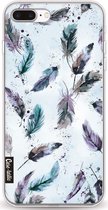 Casetastic Apple iPhone 7 Plus / iPhone 8 Plus Hoesje - Softcover Hoesje met Design - Feathers Blue Print
