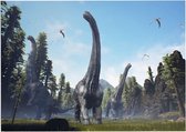 Dinosaurus groep langnekken (Alamosaurus) - Foto op Forex - 70 x 50 cm (B2)