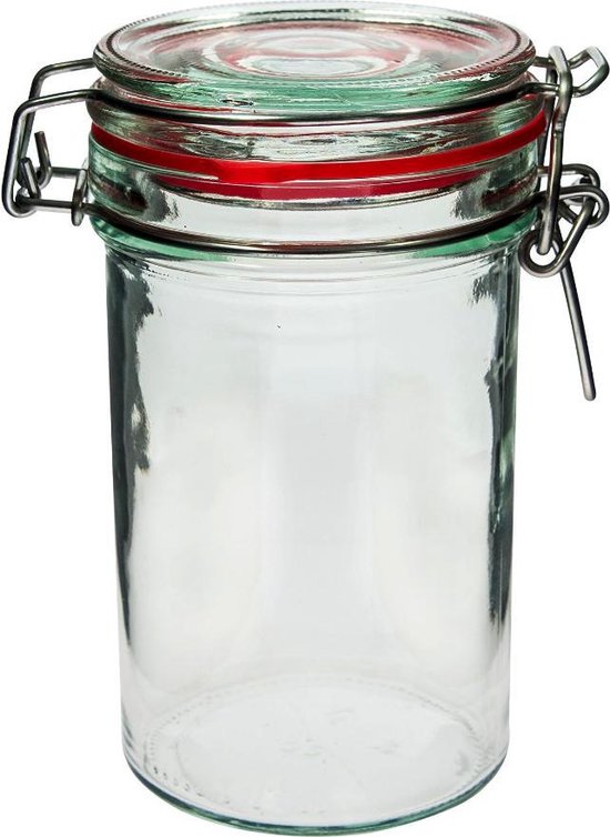 Pot de conservation en verre de 500 ml avec fermeture à clip