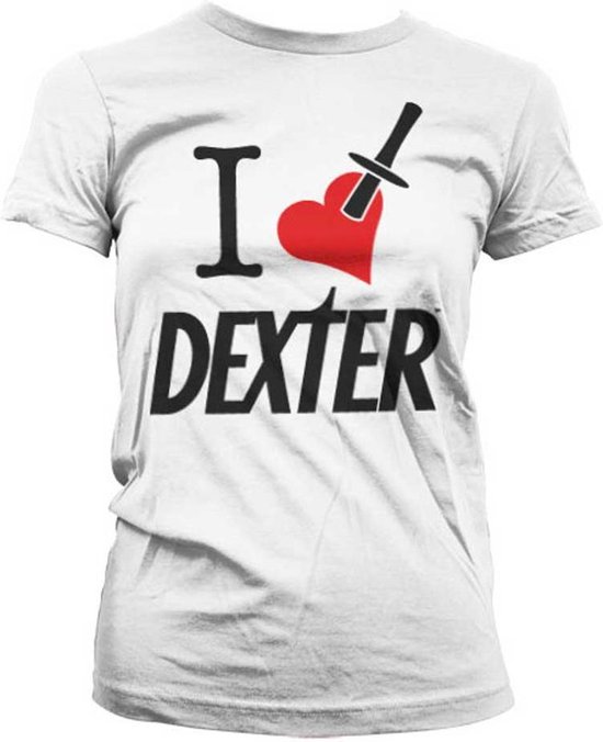Dexter Dames Tshirt -XXL- I Love Dexter Wit