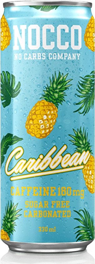 NOCCO BCAA Drink Caribbean 24 x 330 ml – No Carbs Company – Energiedrank, Suikervrij