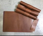 Xapron leren placemat Kansas 4 stuks - kleur Rust (roest)