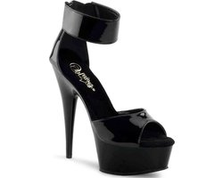 Pleaser - DELIGHT-670-3 Sandaal met enkelband - US 9 - 39 Shoes - Zwart