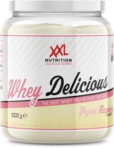 XXL Nutrition - Whey Delicious - Yoghurt Raspberry - Wei Eiwitpoeder met BCAA & Glutamine, Proteïne poeder, Eiwit shake, Whey Protein - 450 gram