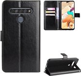 LG V60 ThinQ Crazy Horse Leren Portemonnee Hoesje Zwart