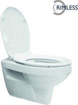 Saqu Spend 1-pack Randloos Hangtoilet - Incl. Toiletbril - Wit - WC Pot - Toiletpot - Hangend Toilet