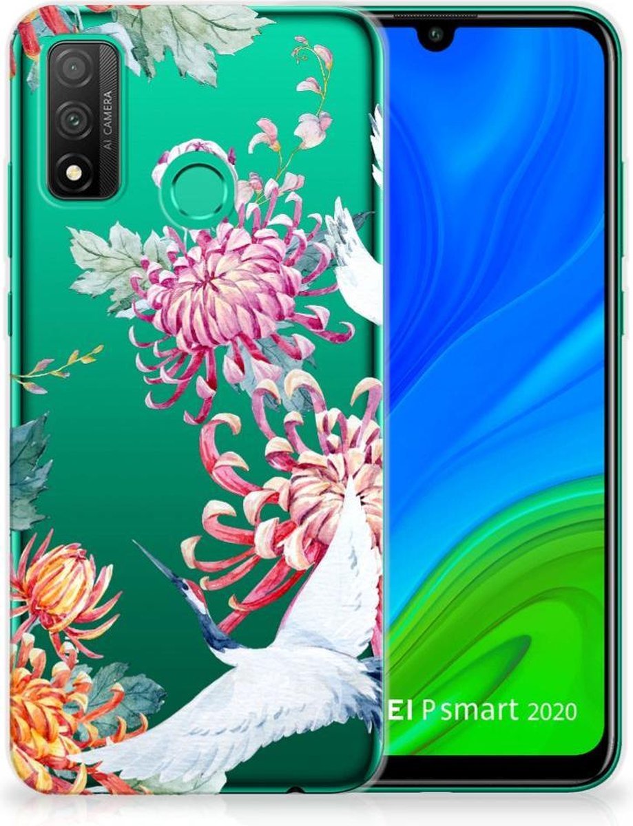 Huawei P Smart 2020 TPU Hoesje Bird Flowers