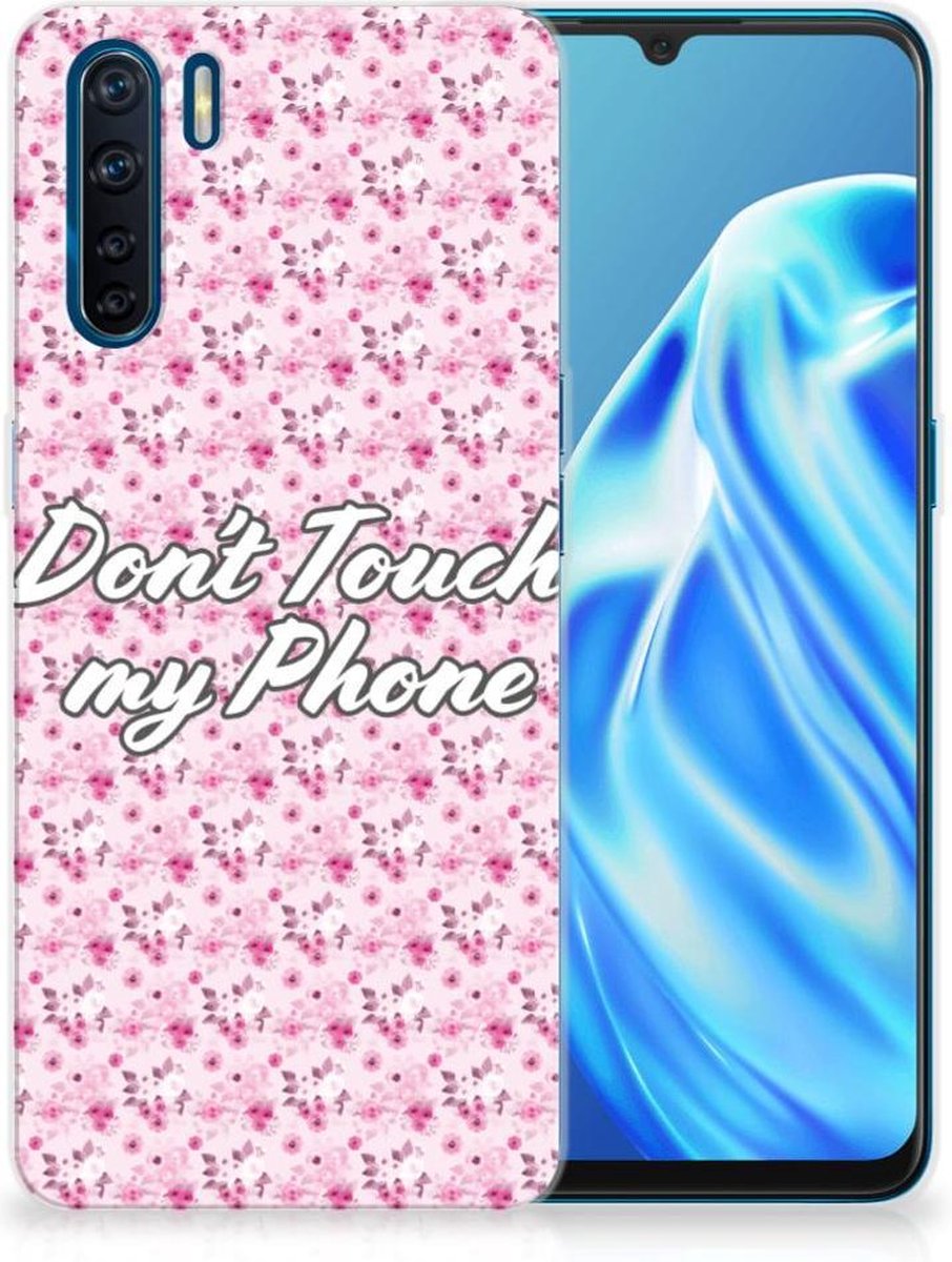 OPPO A91 Silicone-hoesje Flowers Pink DTMP