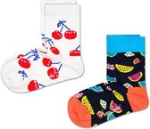 Happy Socks Sokken Kids 2 Pack Fruit Socks Rood Maat:0-12 mnd
