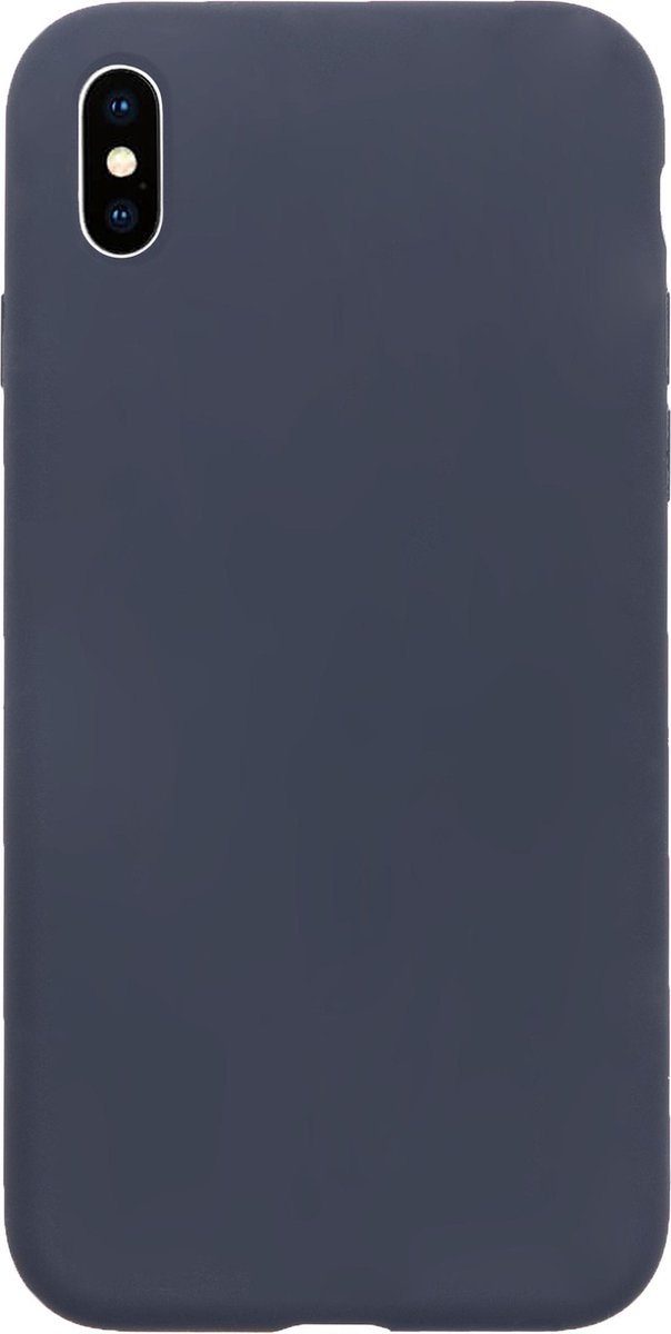 BMAX Siliconen hard case hoesje geschikt voor Apple iPhone X/XS / Hard Cover / Beschermhoesje / Telefoonhoesje / Hard case / Telefoonbescherming - Donkerblauw