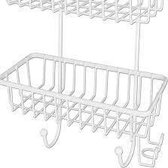 Bath & Shower Doucherek - 55 x 23 x 25 cm - Wit - Metaal - Hangend - Kastdeurorganiser