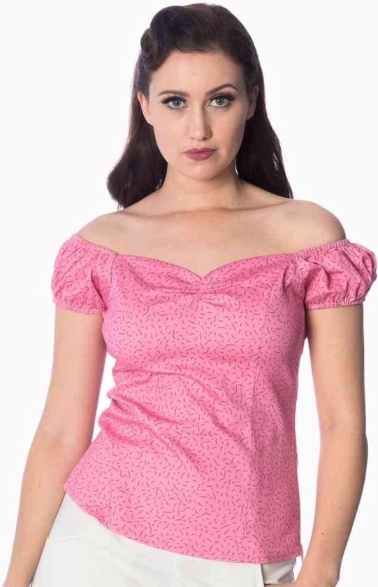 Dancing Days - BALLERINA SPOT Off shoulder top - L - Roze